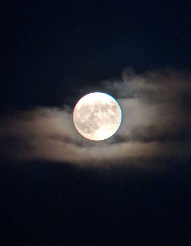 Full moon in a night sky